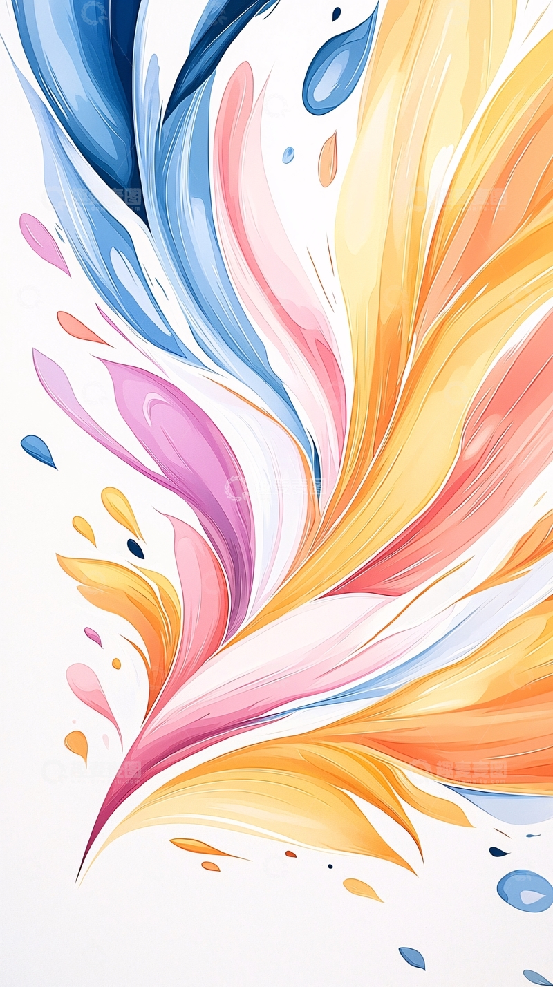 高清大图下载【趣麦麦图】色彩斑斓的羽毛艺术背景