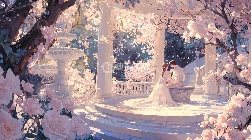 高清大图下载【趣麦麦图】樱花盛开下的浪漫约会