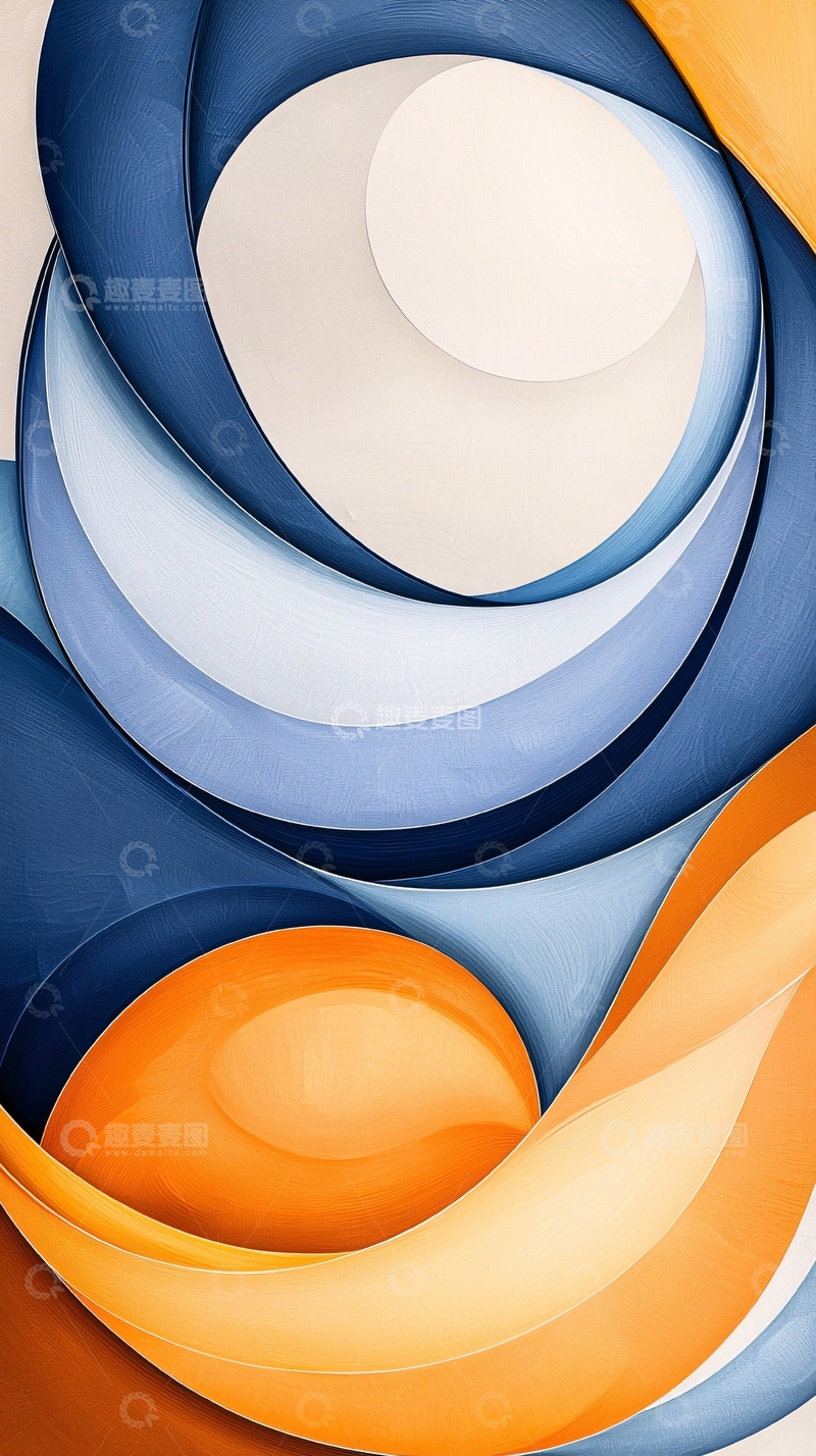 高清大图下载【趣麦麦图】蓝色渐变橙色抽象艺术背景