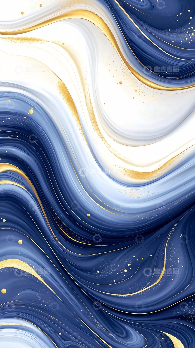 高清大图下载【趣麦麦图】蓝色渐变流动抽象艺术背景