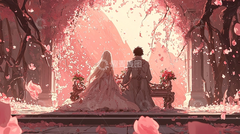 高清大图下载【趣麦麦图】樱花树下的浪漫婚礼