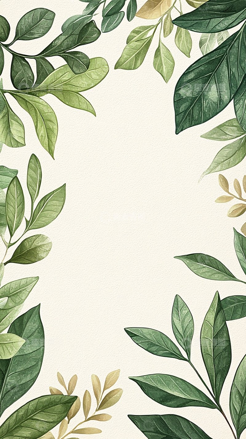 高清大图下载【趣麦麦图】绿色植物边框背景图