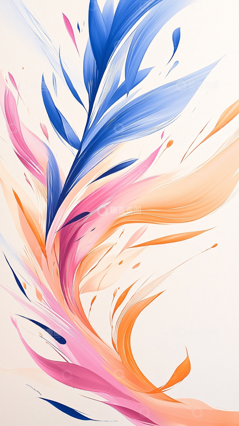高清大图下载【趣麦麦图】抽象色彩羽毛艺术背景