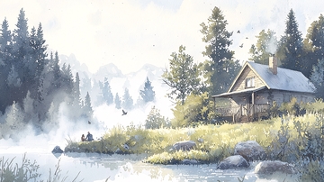 山间小屋与自然风光