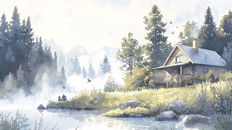 高清大图下载【趣麦麦图】山间小屋与自然风光