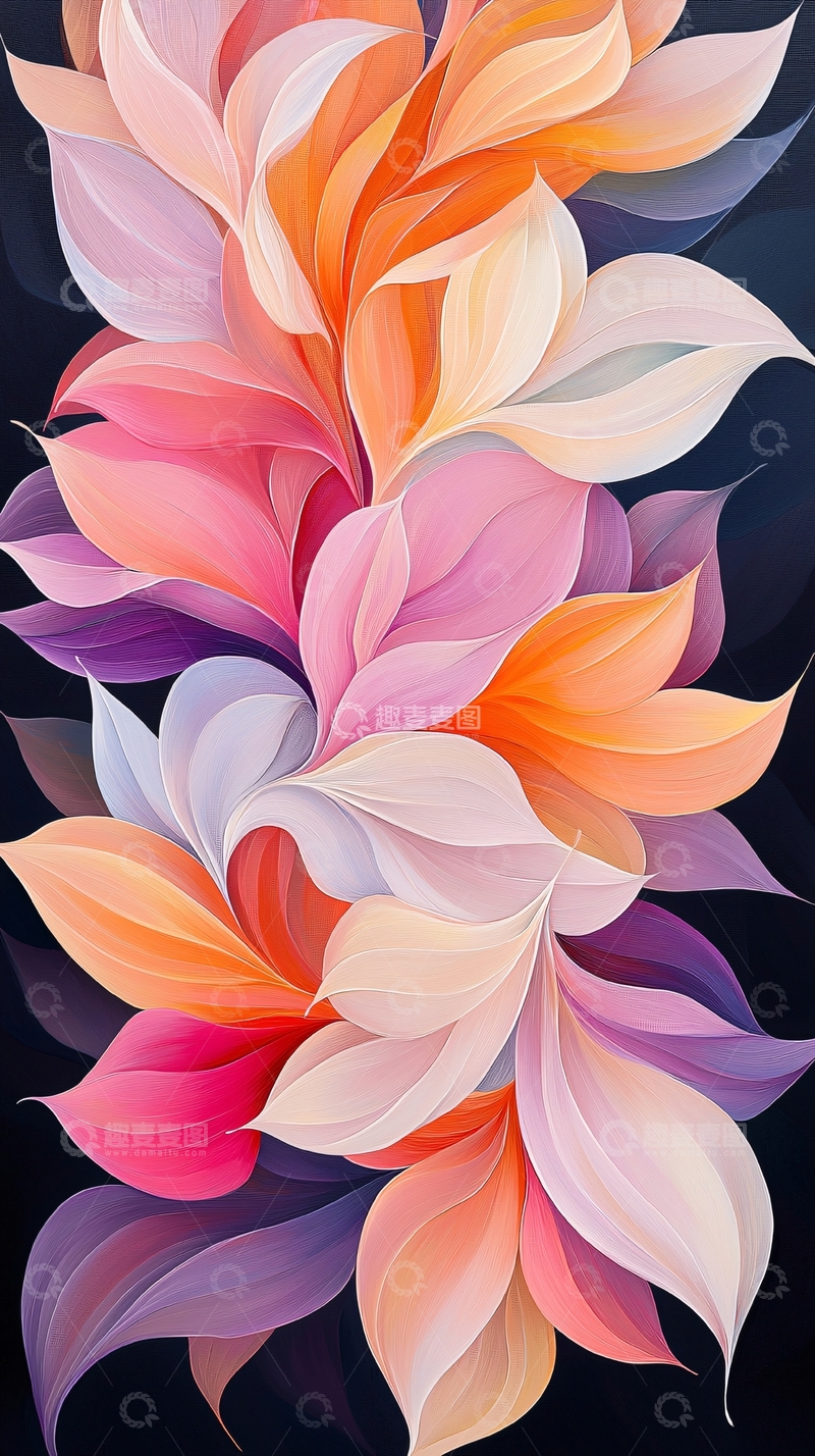 高清大图下载【趣麦麦图】抽象花卉艺术背景图