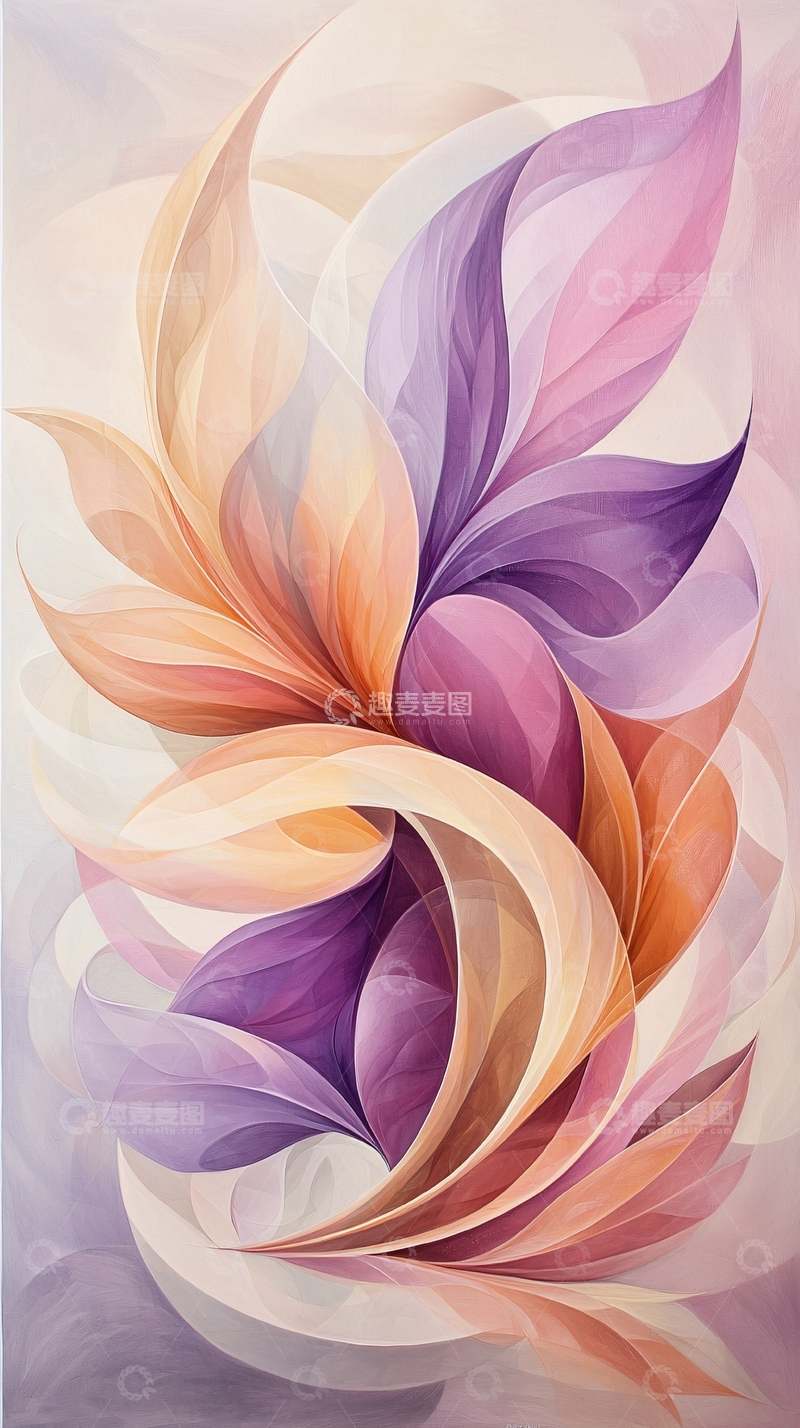 高清大图下载【趣麦麦图】抽象艺术花卉图案背景
