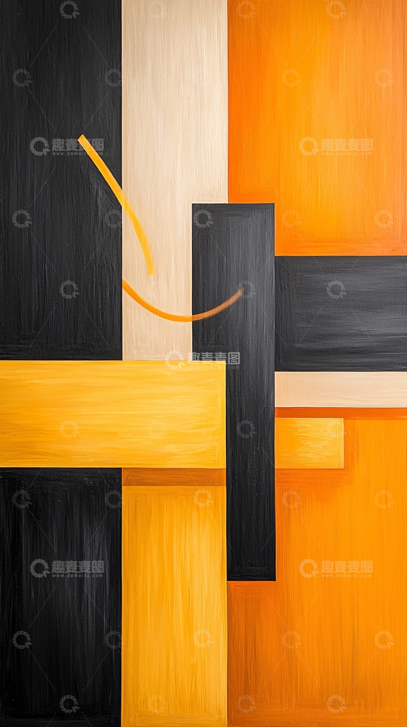 高清大图下载【趣麦麦图】抽象几何色彩拼接艺术画