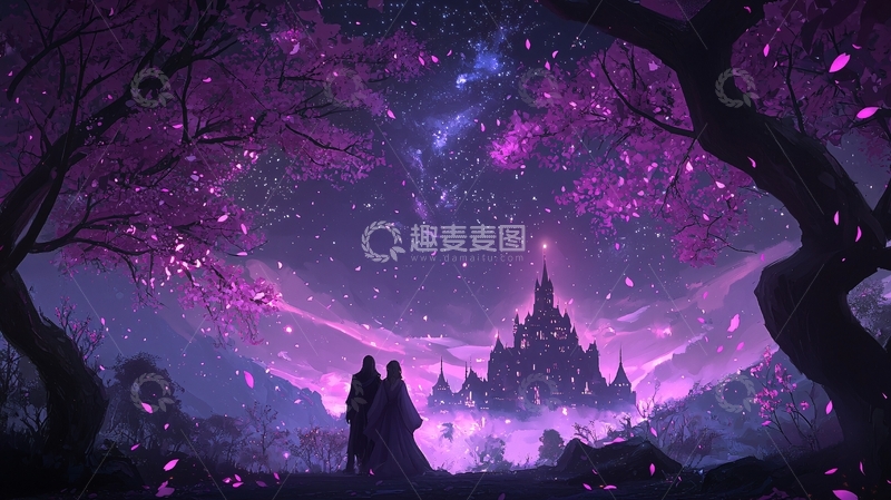 高清大图下载【趣麦麦图】梦幻城堡下的浪漫邂逅