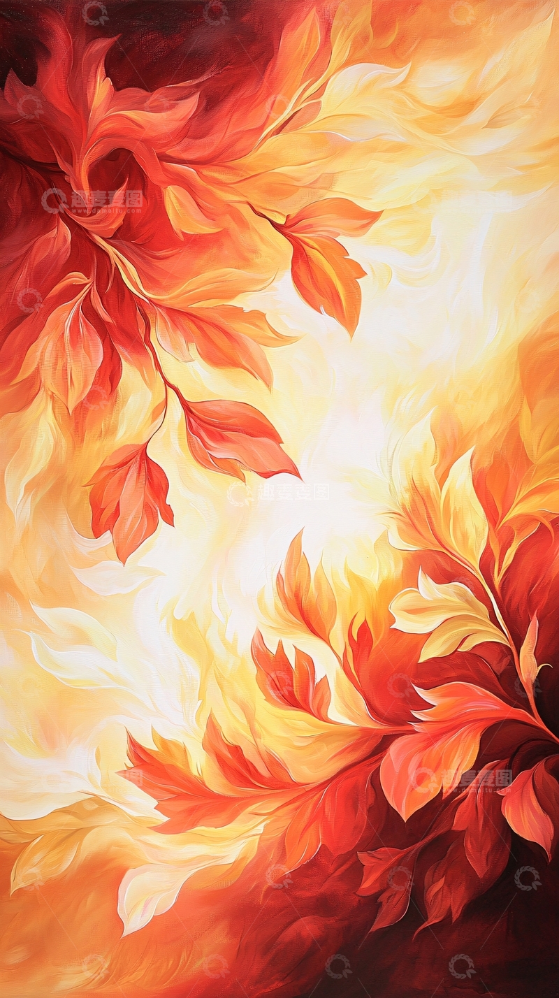 高清大图下载【趣麦麦图】秋叶燃烧的艺术画