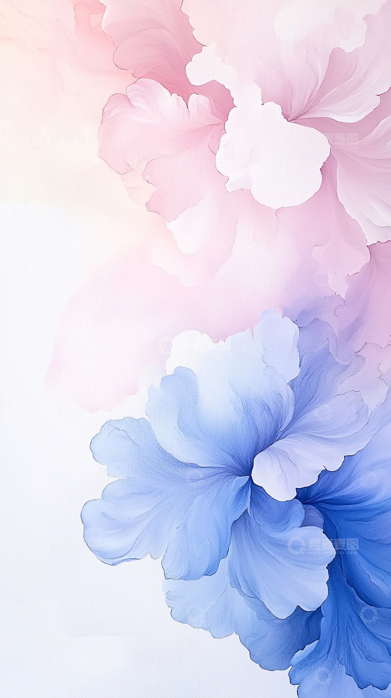 高清大图下载【趣麦麦图】梦幻花朵渐变背景图