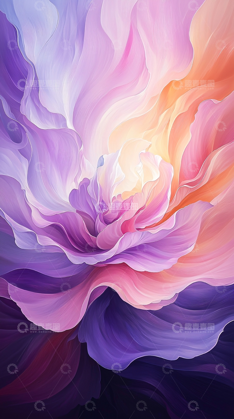 高清大图下载【趣麦麦图】梦幻色彩抽象花卉背景图