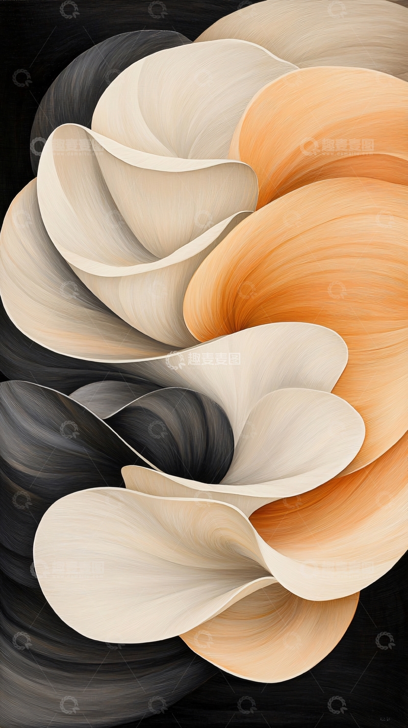 高清大图下载【趣麦麦图】抽象花瓣艺术插画背景