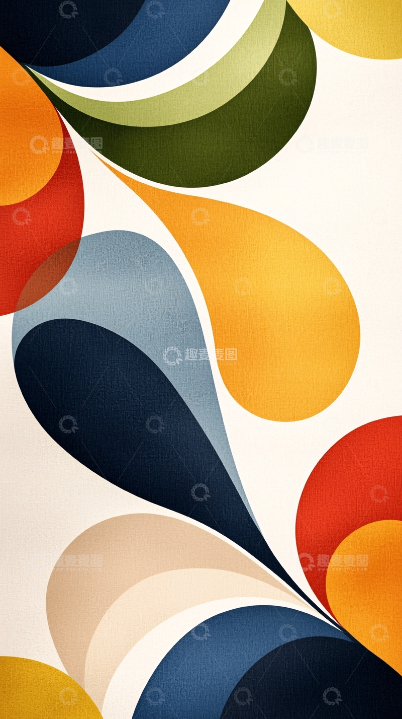 高清大图下载【趣麦麦图】抽象色彩流动曲线背景图