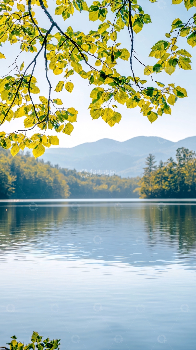 高清大图下载【趣麦麦图】秋日湖畔静谧风景