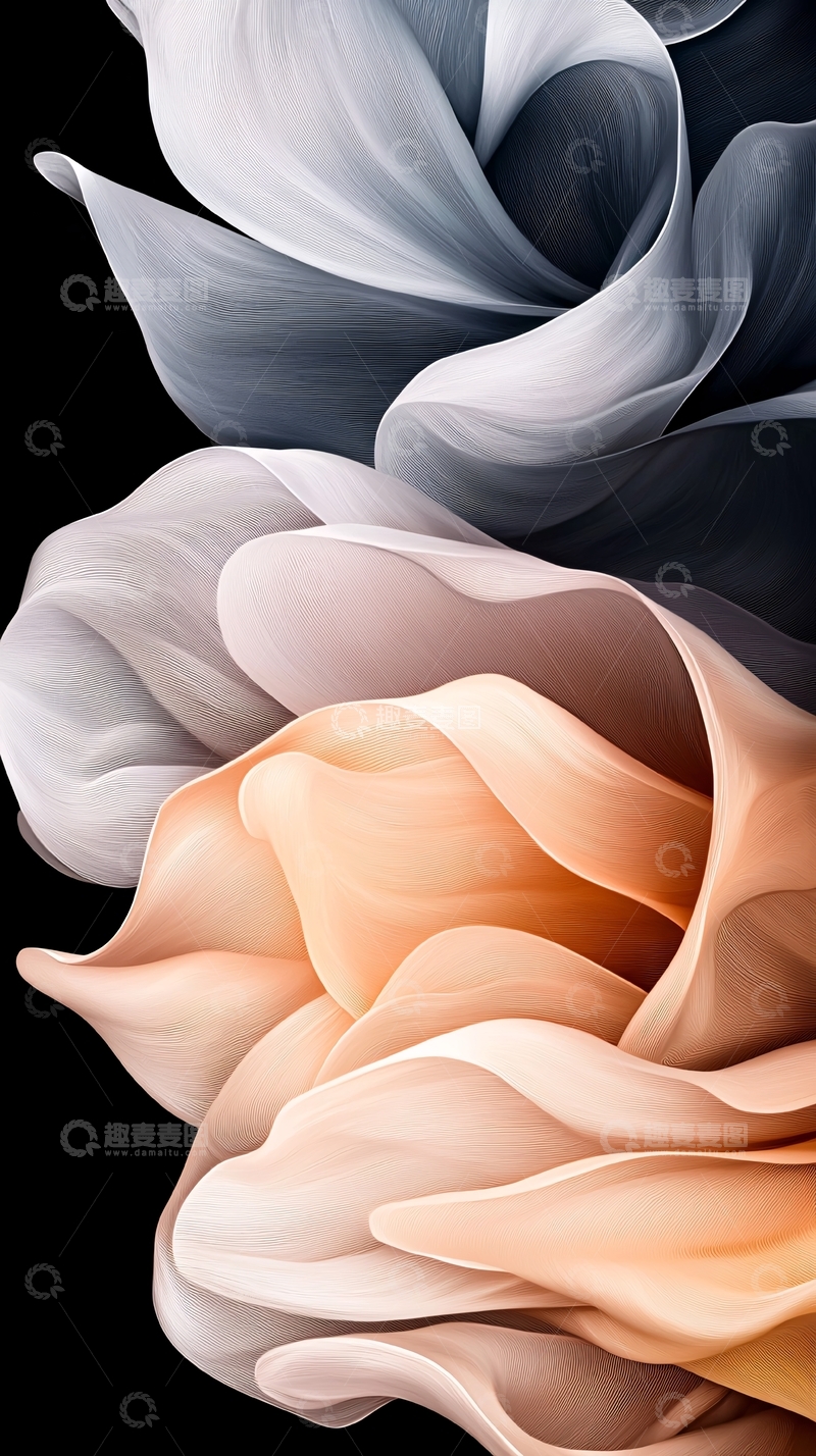 高清大图下载【趣麦麦图】抽象花瓣艺术背景图