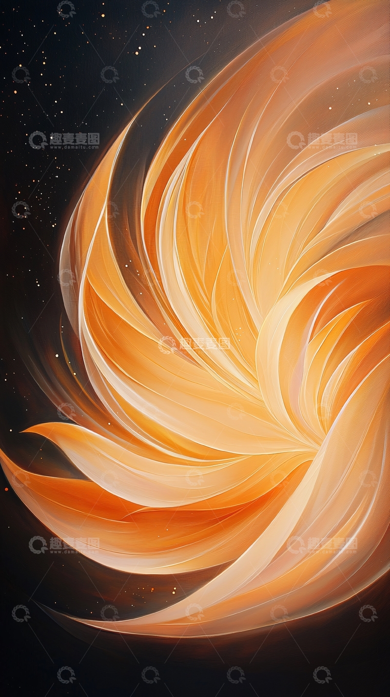 高清大图下载【趣麦麦图】橙色螺旋抽象艺术背景