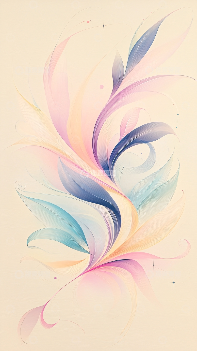 高清大图下载【趣麦麦图】抽象线条艺术背景图