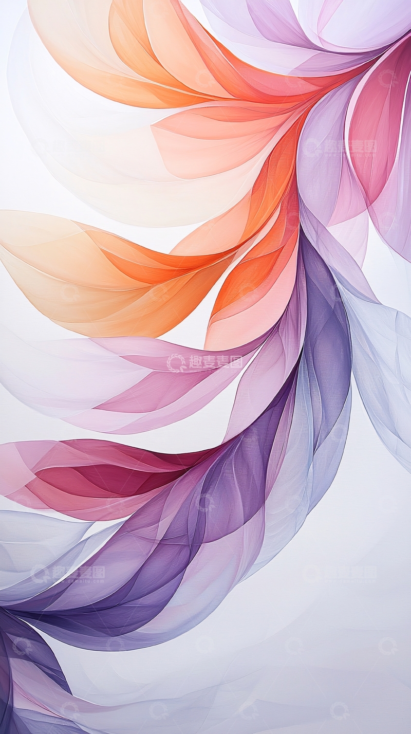 高清大图下载【趣麦麦图】抽象色彩流动线条背景图