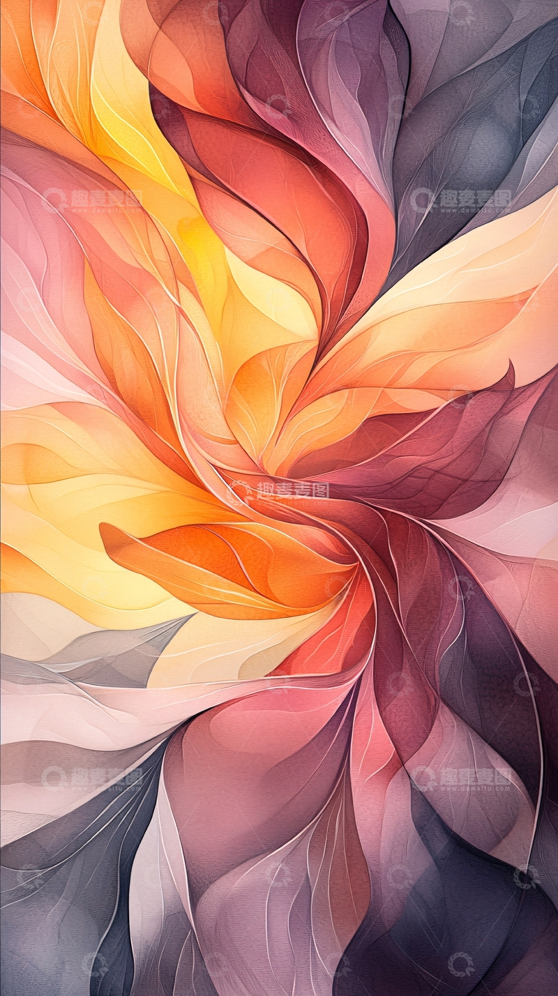 高清大图下载【趣麦麦图】抽象色彩漩涡背景图
