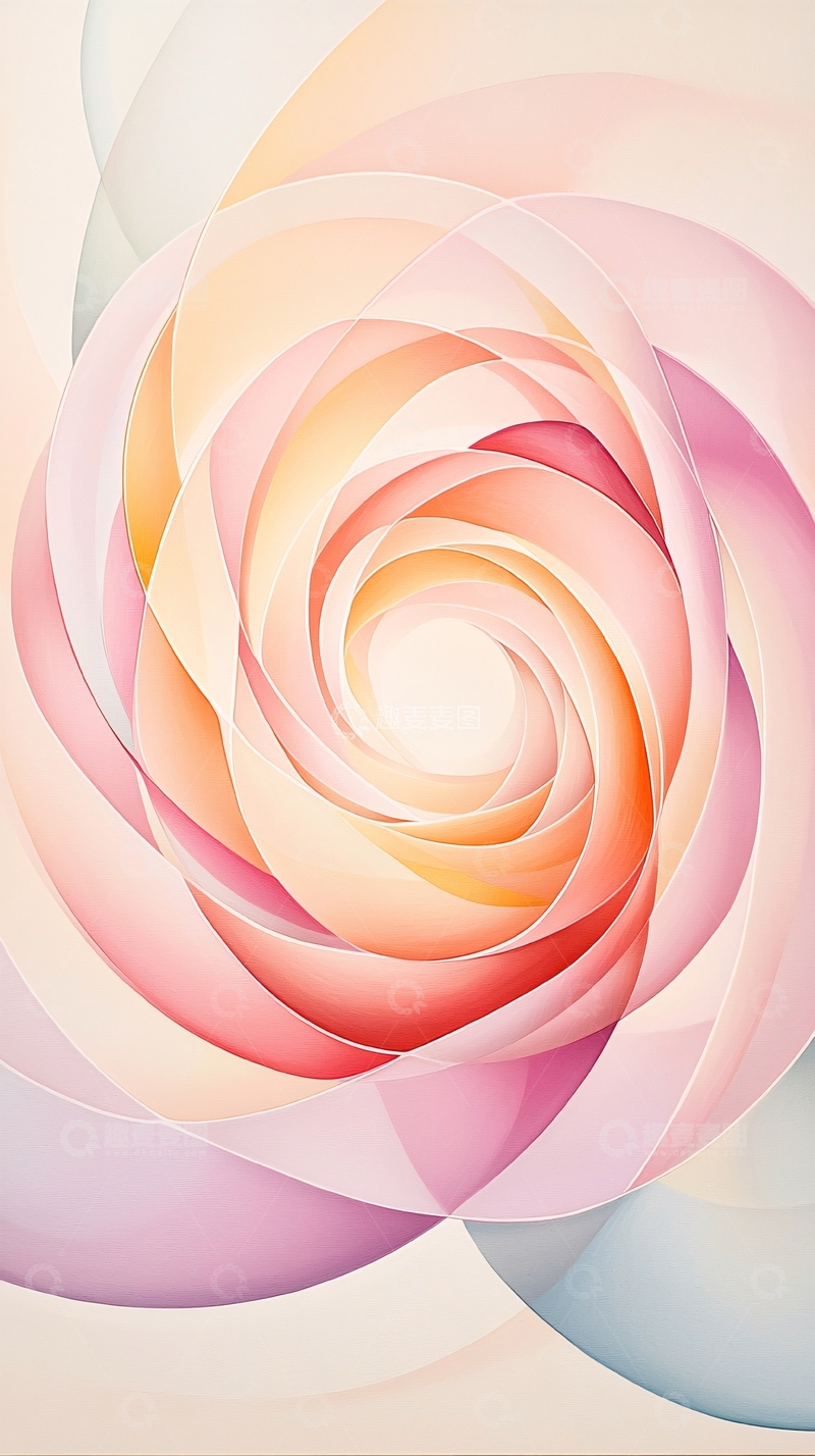 高清大图下载【趣麦麦图】抽象螺旋渐变色背景