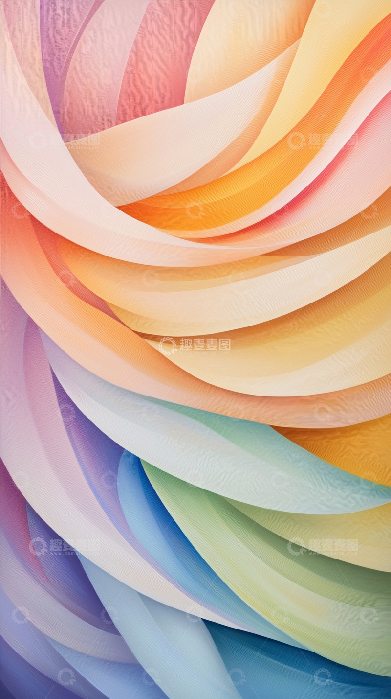 高清大图下载【趣麦麦图】彩虹渐变螺旋抽象背景
