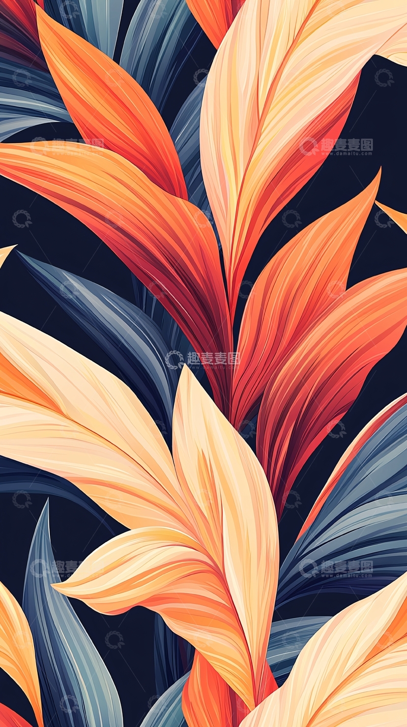 高清大图下载【趣麦麦图】抽象花卉艺术背景图