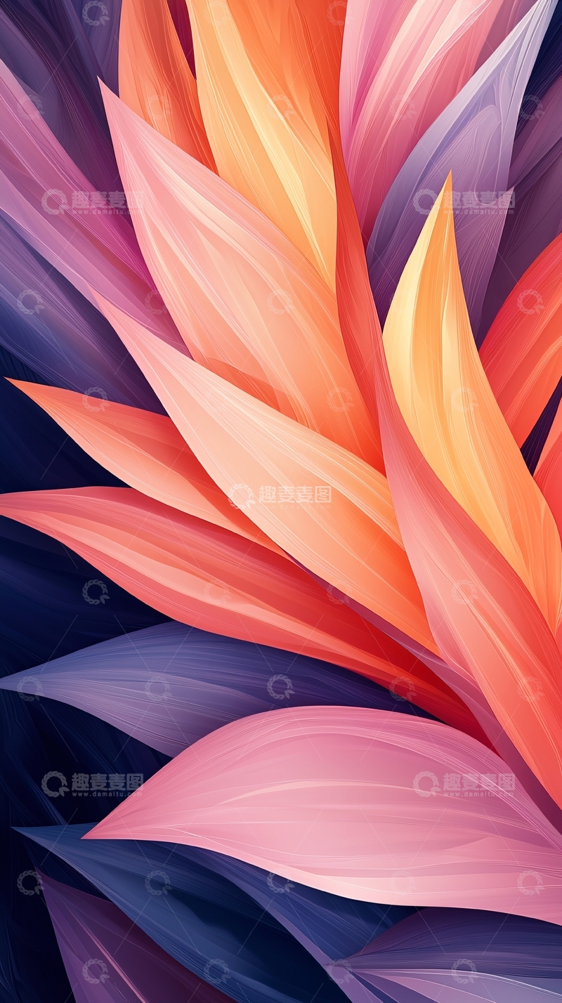 高清大图下载【趣麦麦图】抽象花卉艺术背景图