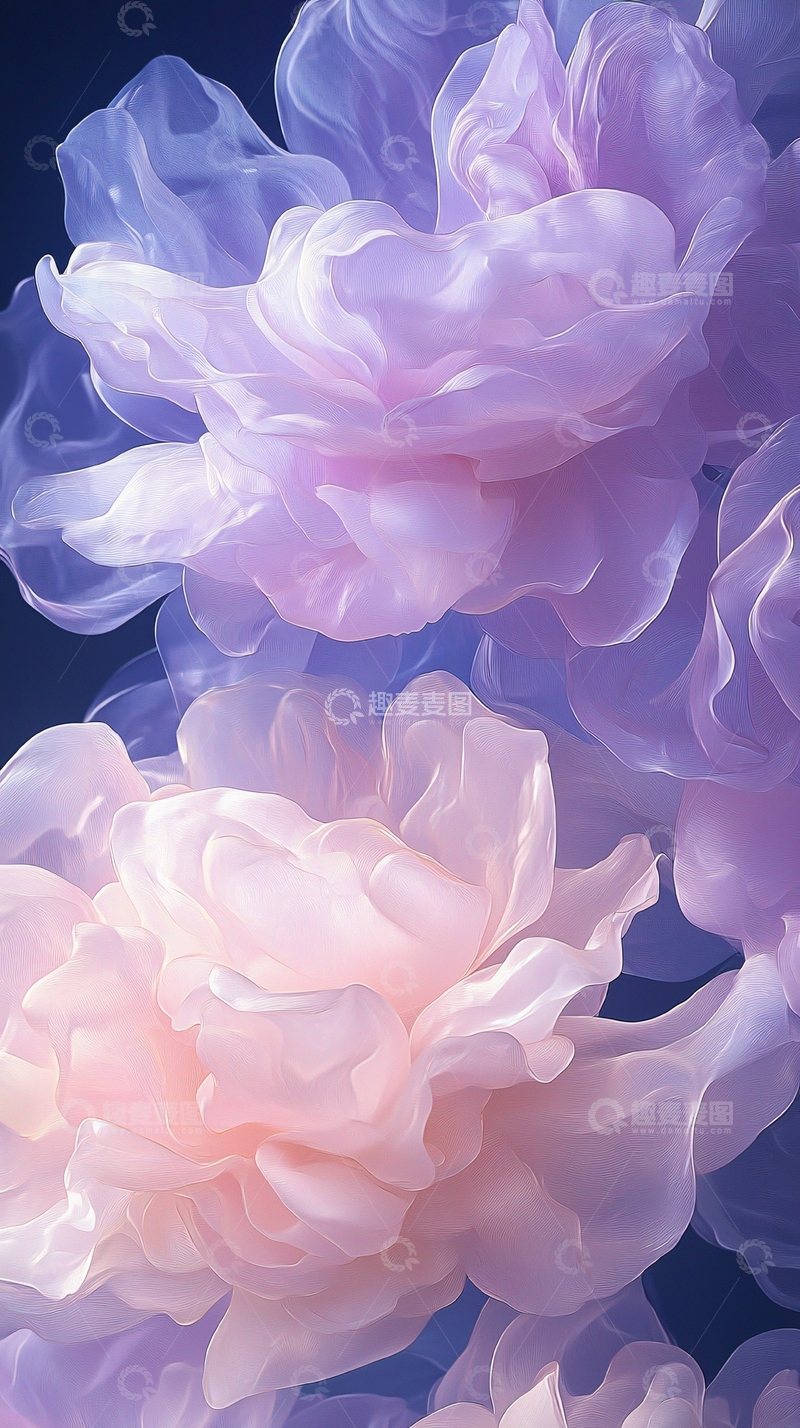 高清大图下载【趣麦麦图】梦幻紫色花朵背景图