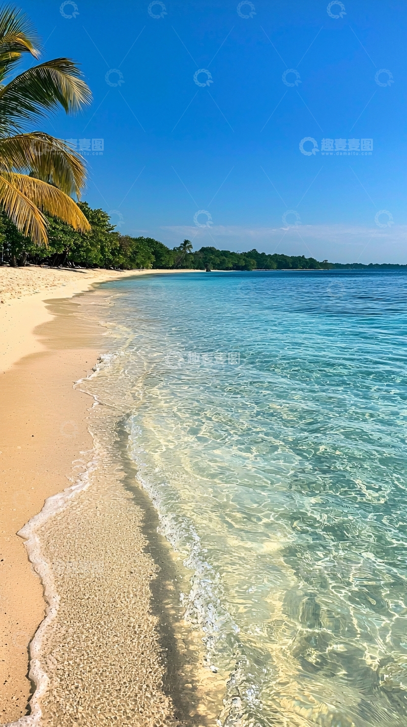 高清大图下载【趣麦麦图】热带海滩清澈海水沙滩风景
