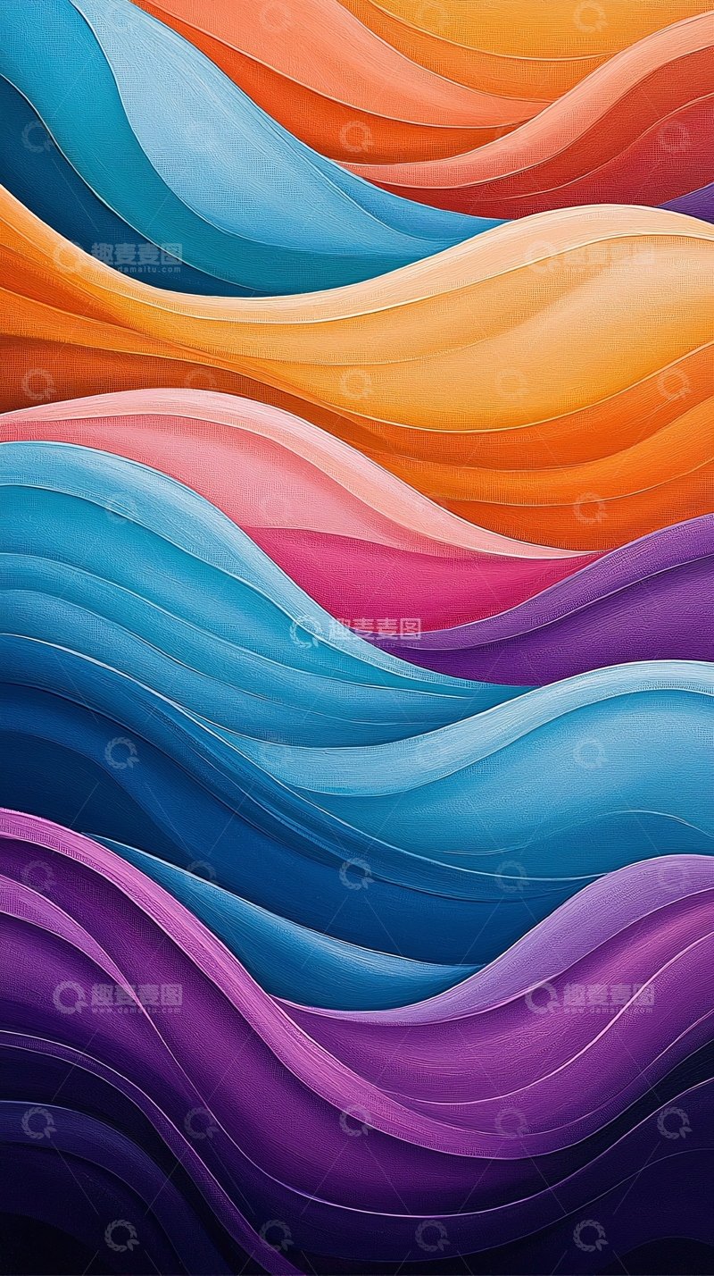 高清大图下载【趣麦麦图】色彩渐变波浪抽象背景