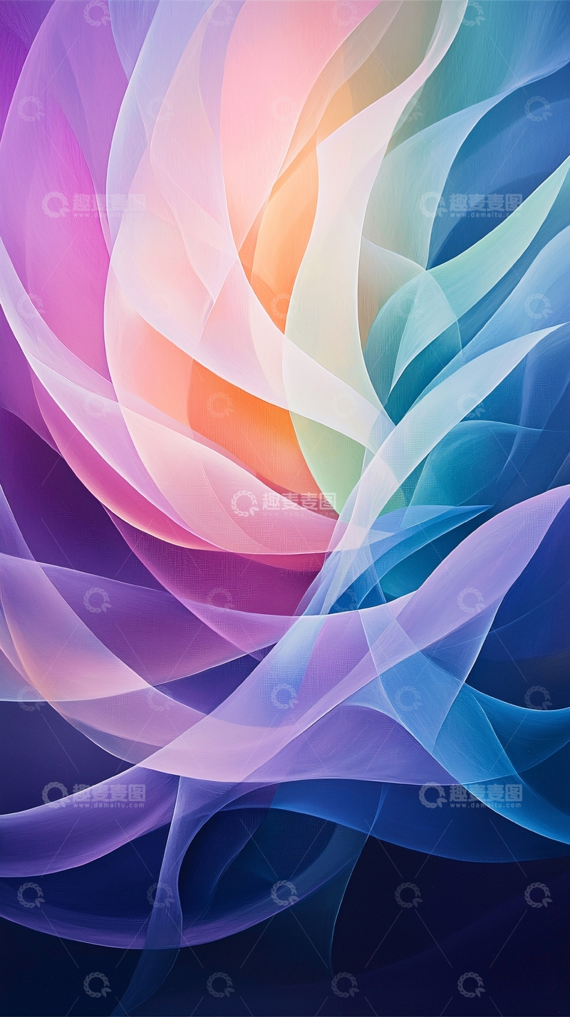 高清大图下载【趣麦麦图】色彩渐变抽象线条背景图