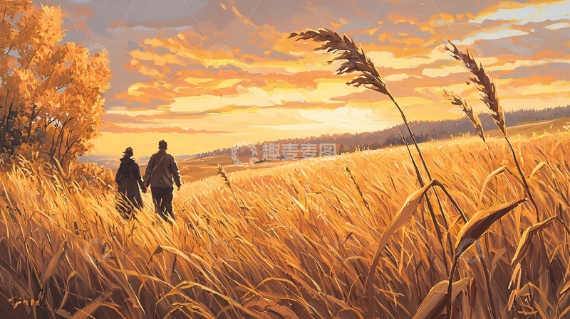 高清大图下载【趣麦麦图】秋日田野漫步
