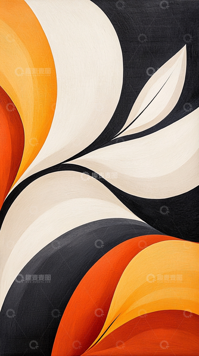 高清大图下载【趣麦麦图】抽象艺术曲线背景图案