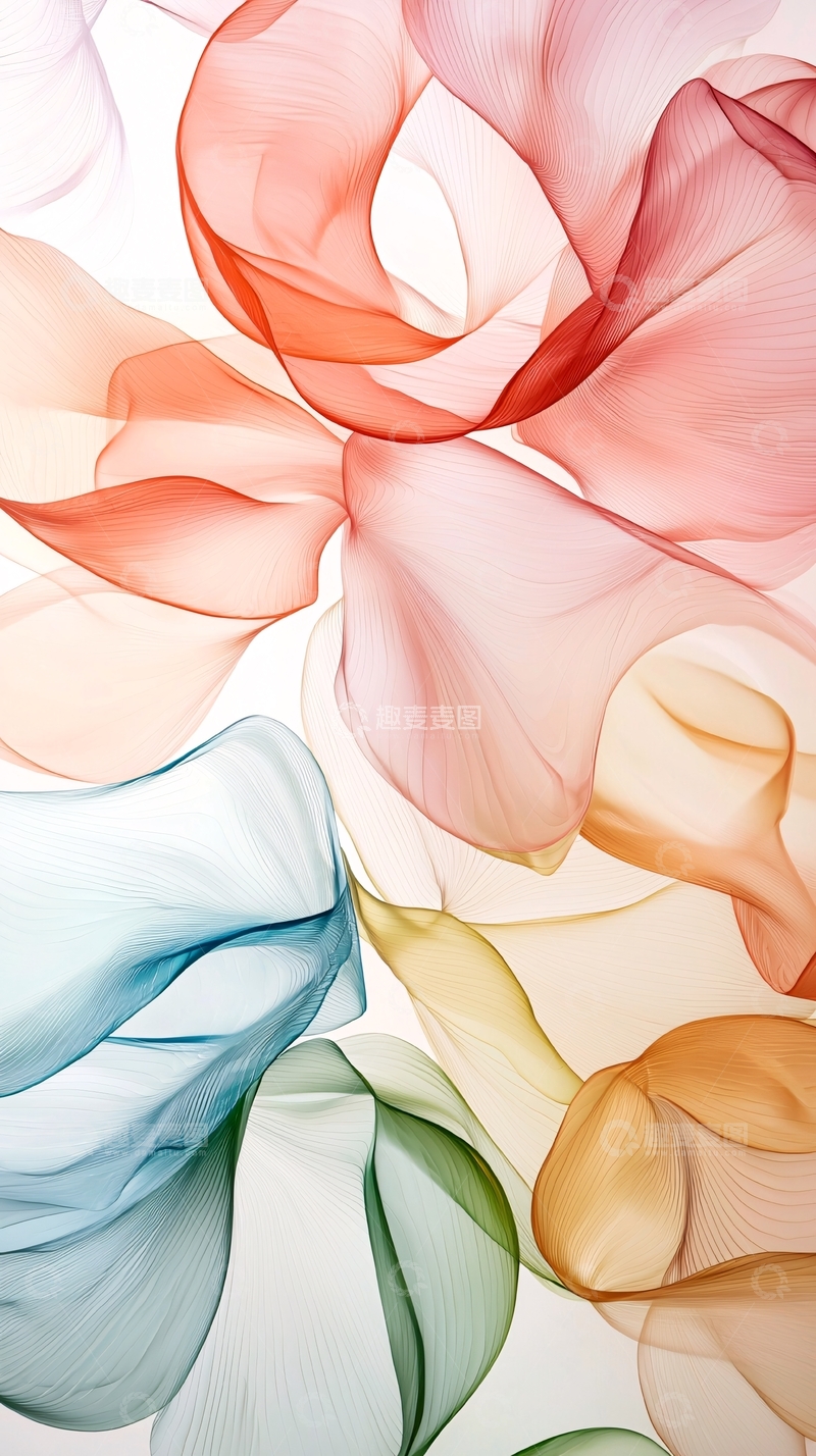 高清大图下载【趣麦麦图】抽象色彩流动线条背景图