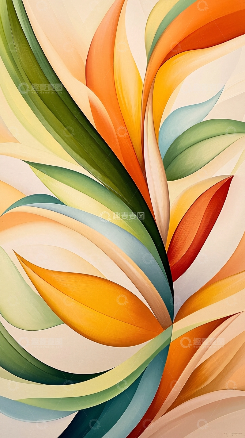 高清大图下载【趣麦麦图】抽象色彩花卉艺术背景