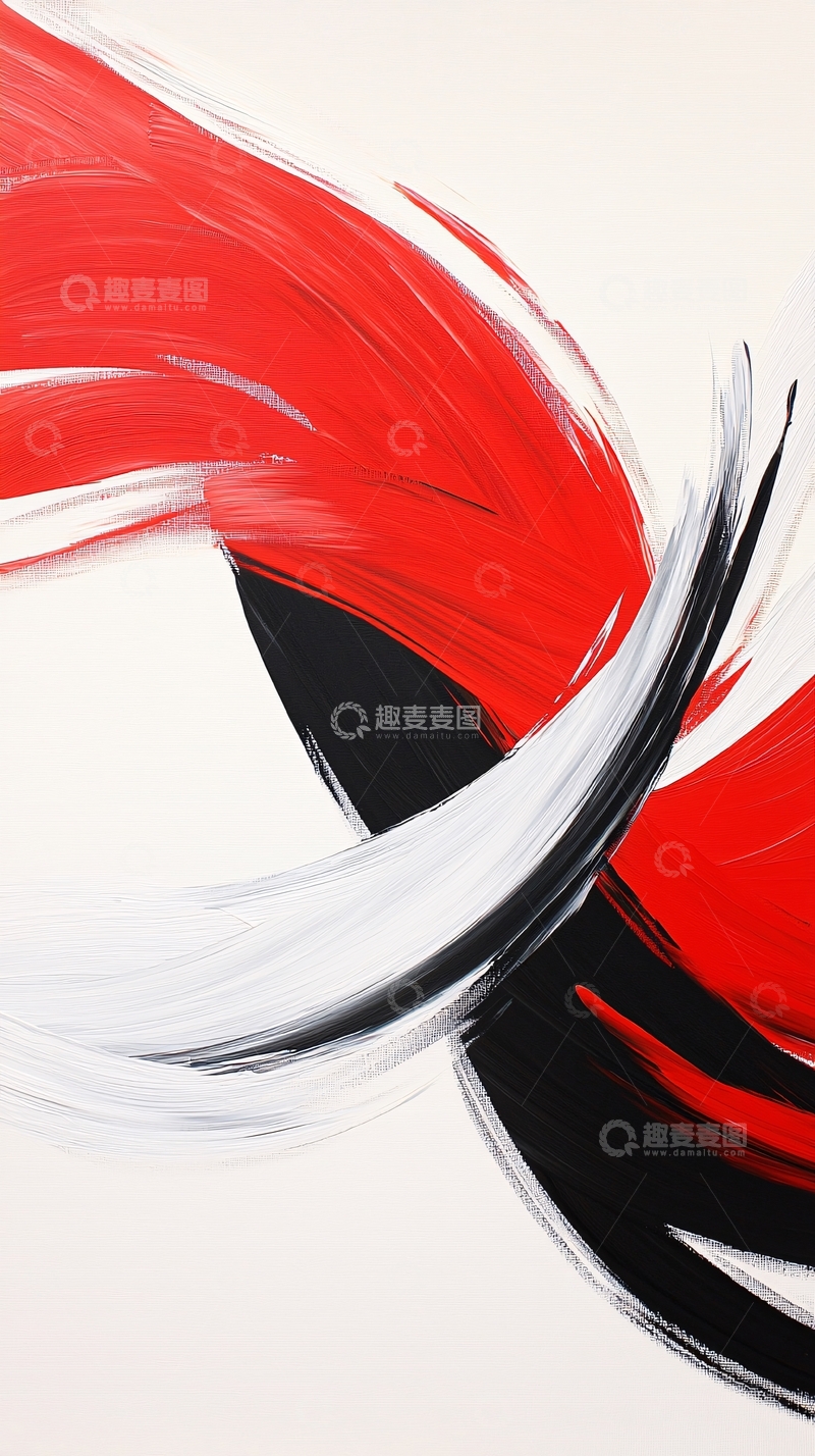 高清大图下载【趣麦麦图】抽象红黑白艺术背景