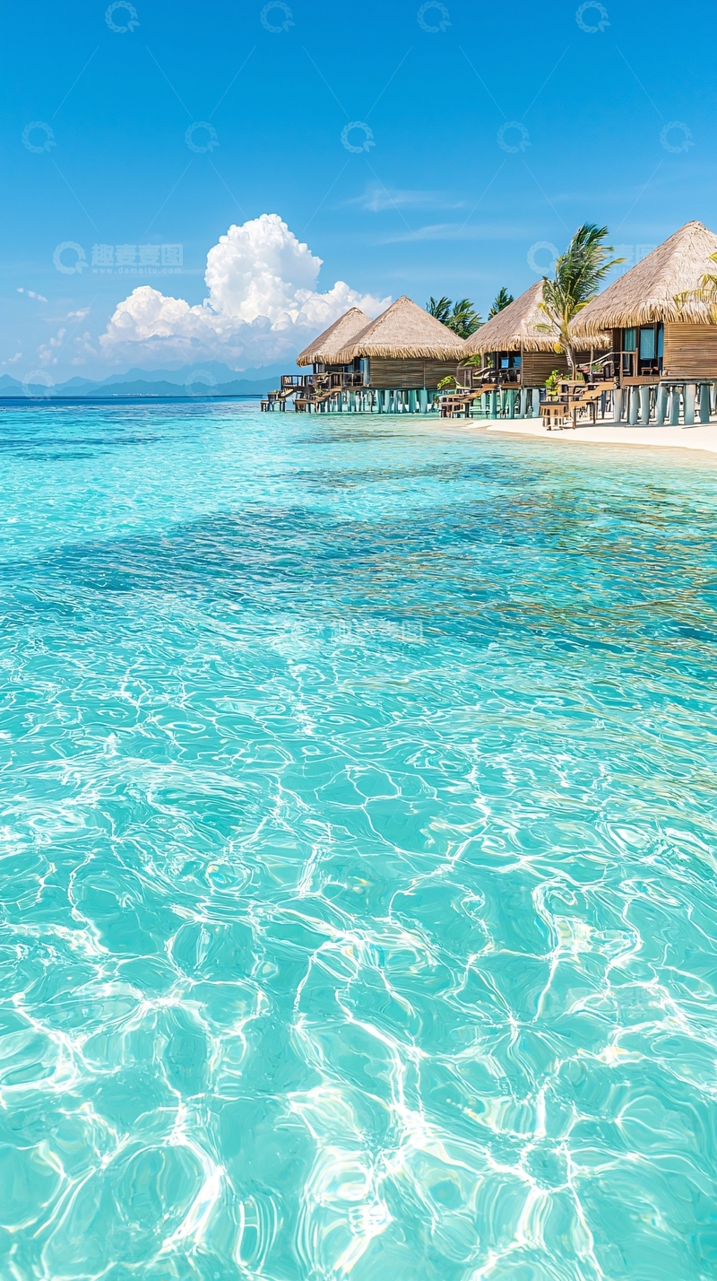 高清大图下载【趣麦麦图】热带海滩度假村风光