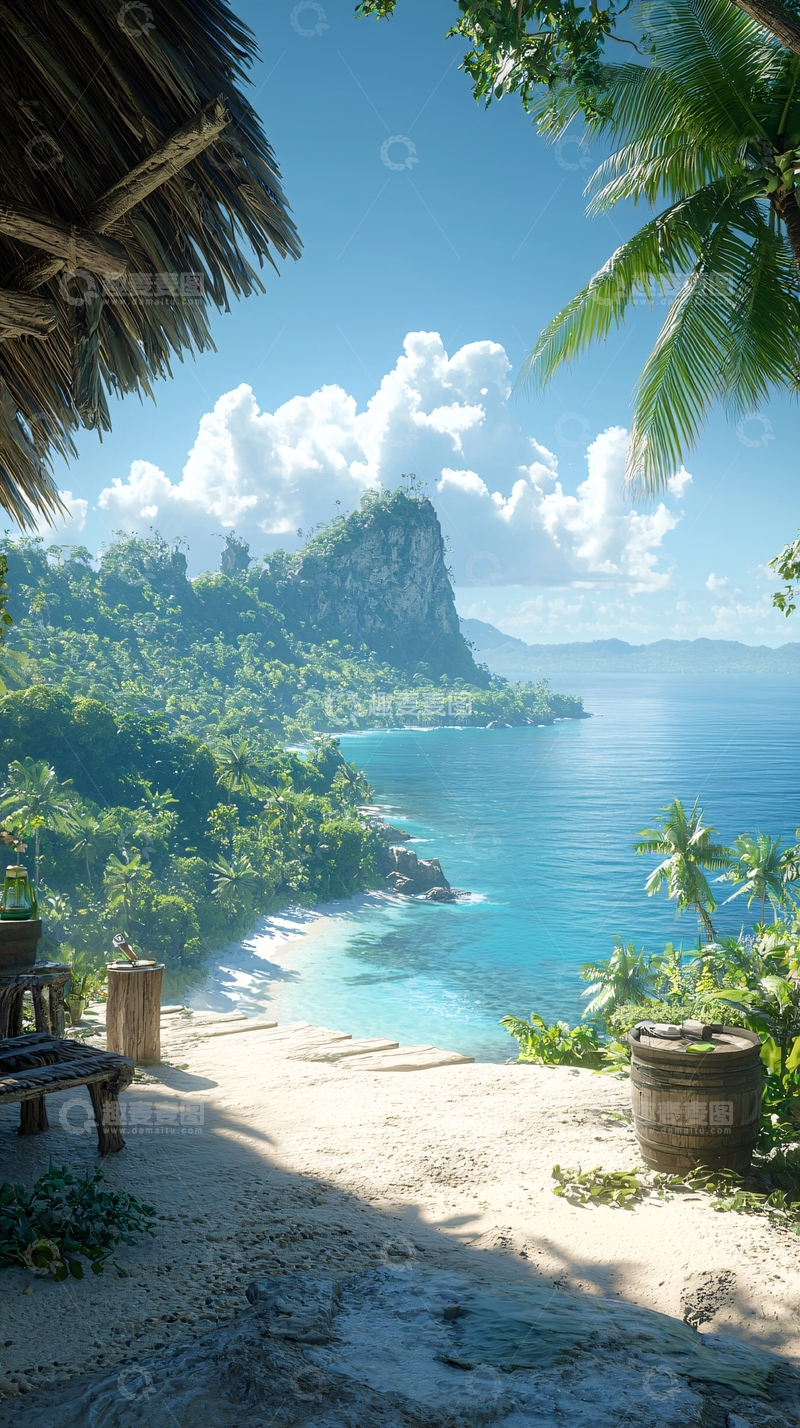 高清大图下载【趣麦麦图】热带海滩度假胜地