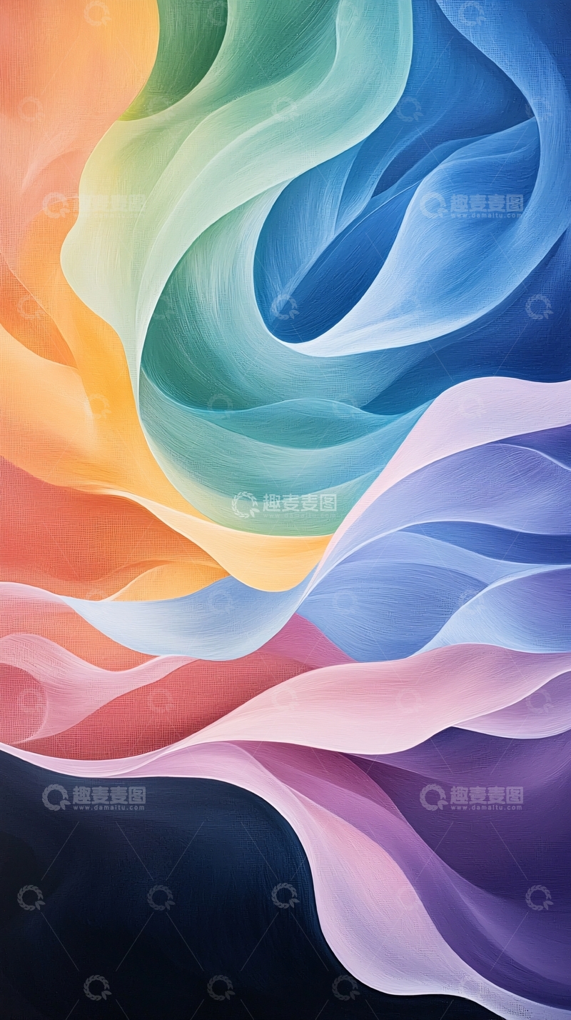 高清大图下载【趣麦麦图】色彩流动抽象艺术背景图