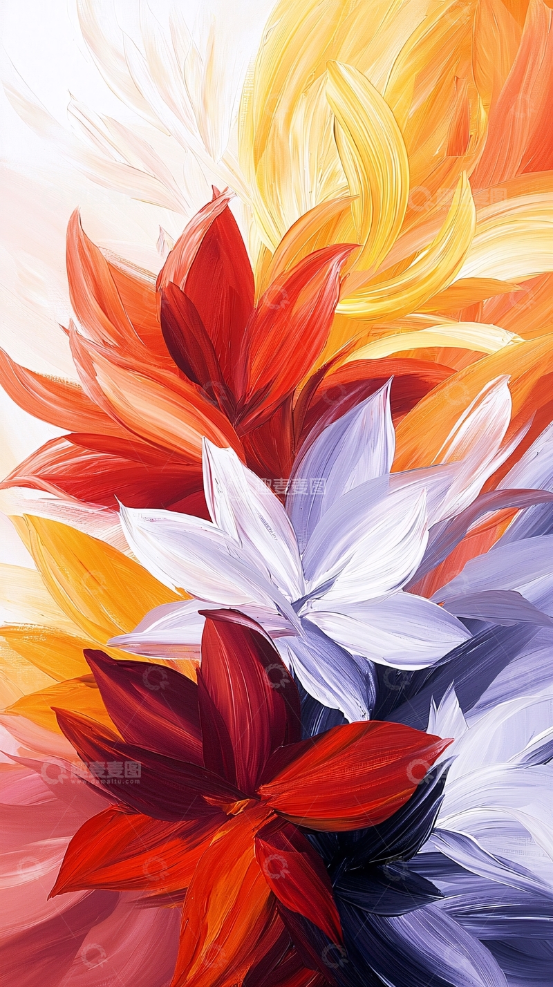 高清大图下载【趣麦麦图】抽象花卉艺术画背景图