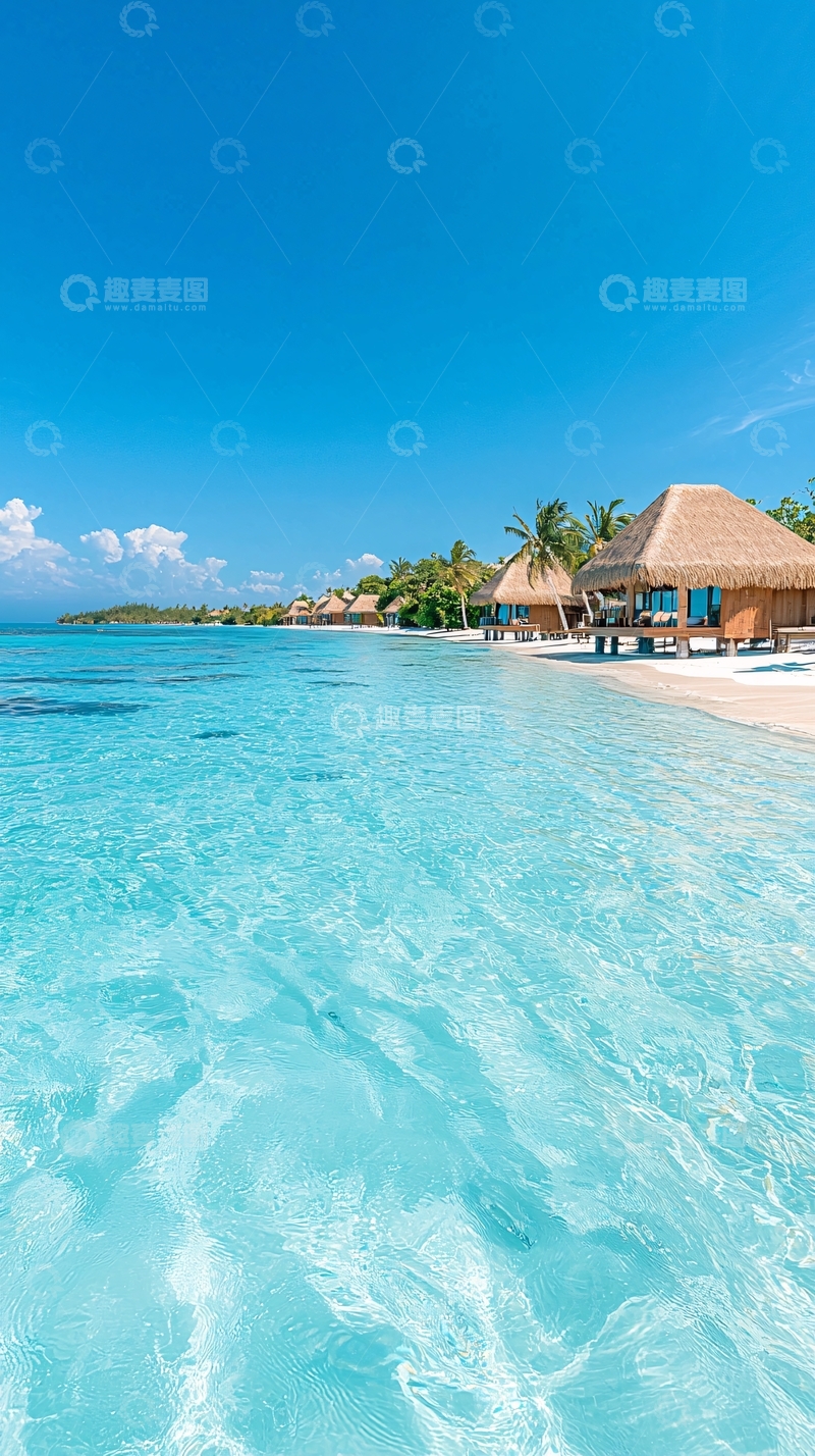 高清大图下载【趣麦麦图】热带海滩度假村风光