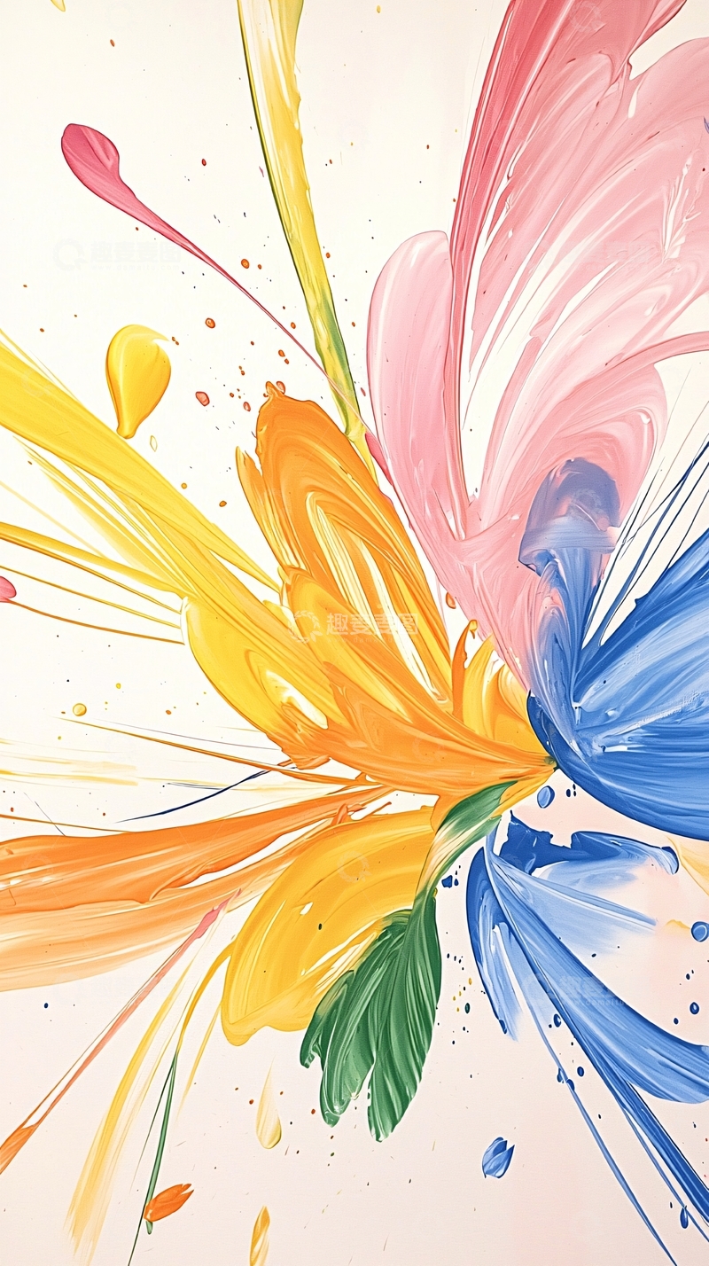 高清大图下载【趣麦麦图】抽象色彩飞溅艺术背景图