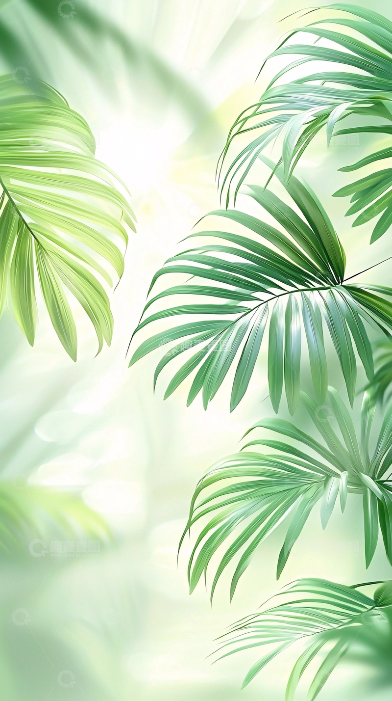 高清大图下载【趣麦麦图】热带雨林植物叶子背景图