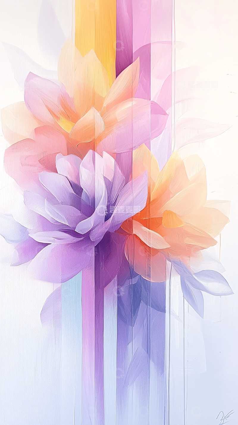 高清大图下载【趣麦麦图】梦幻花朵抽象艺术画