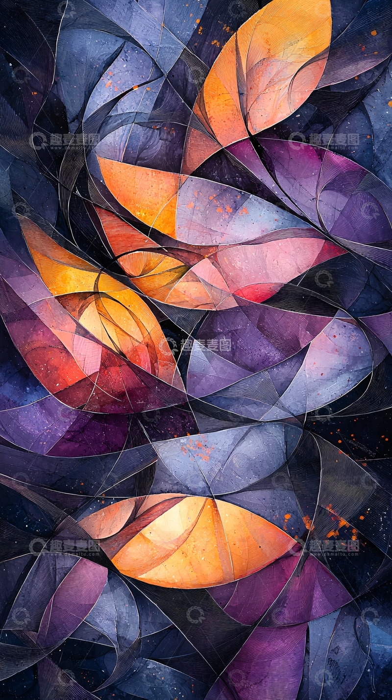 高清大图下载【趣麦麦图】抽象色彩拼接艺术图案