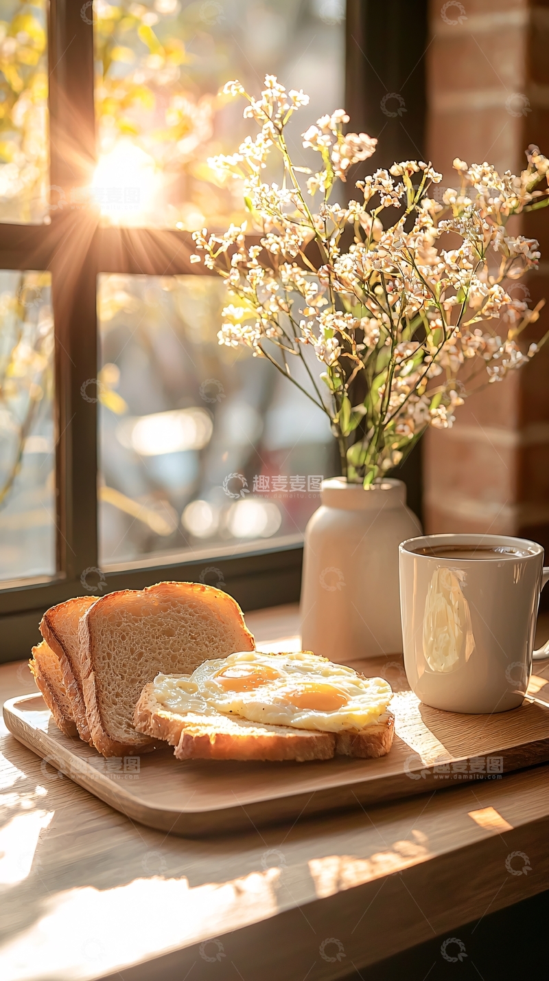 高清大图下载【趣麦麦图】阳光明媚的早餐时光