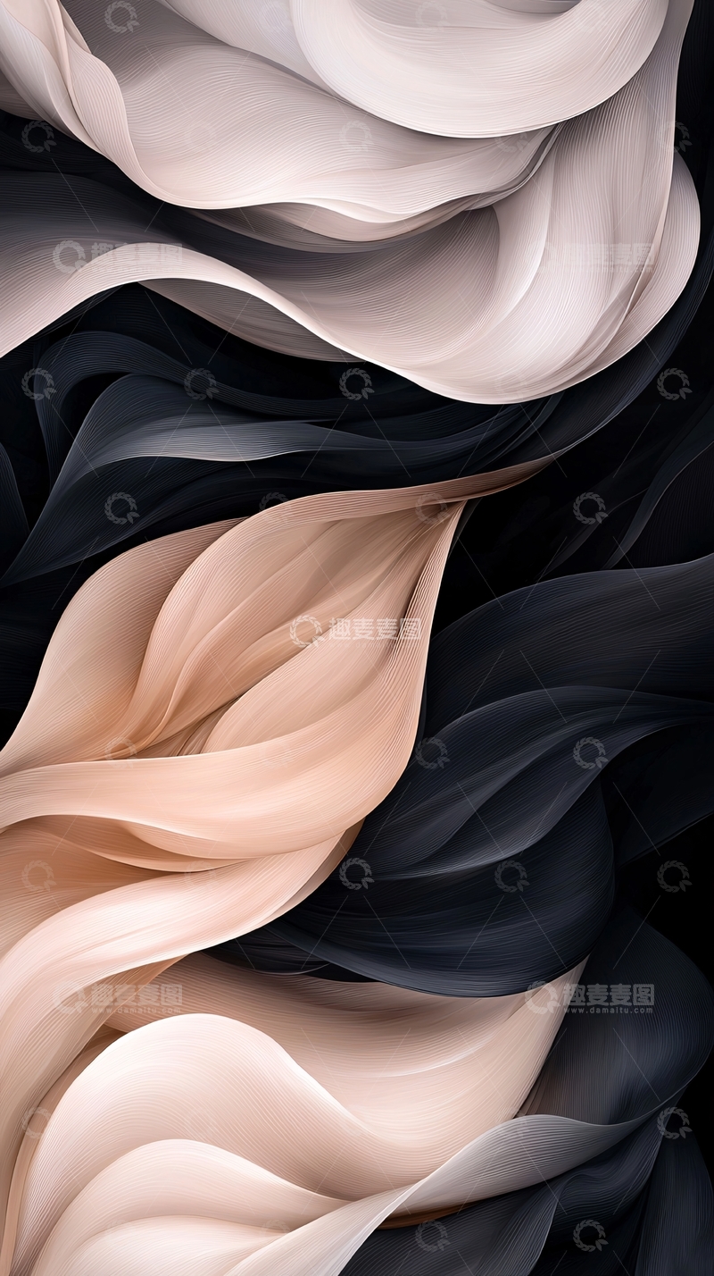 高清大图下载【趣麦麦图】抽象流动线条艺术背景