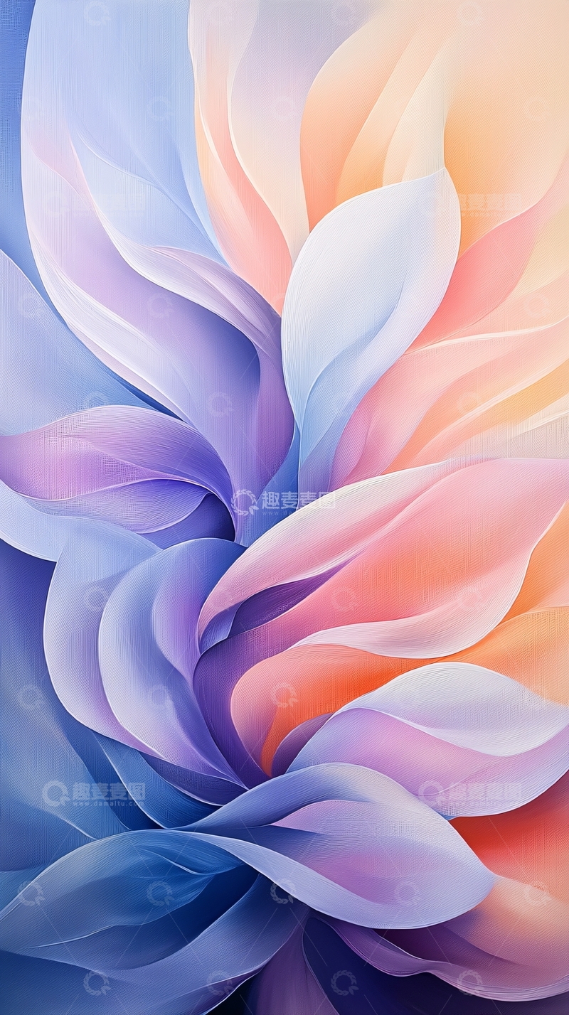 高清大图下载【趣麦麦图】抽象色彩渐变花瓣图案