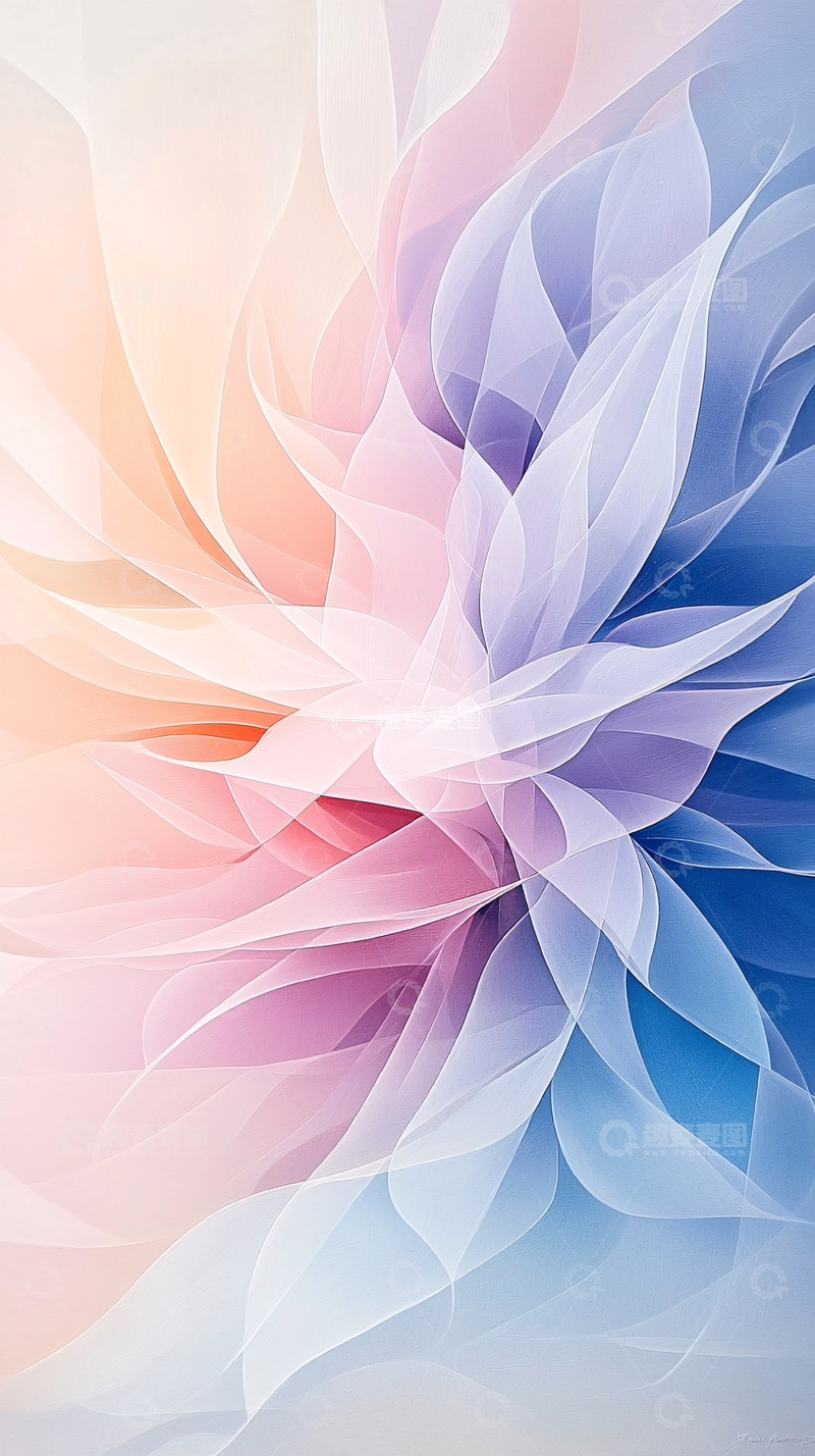 高清大图下载【趣麦麦图】抽象渐变花瓣艺术背景